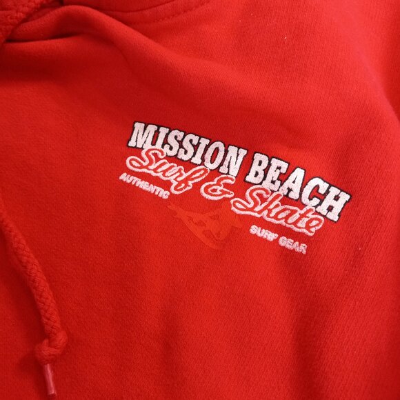 Retro Pacific & Co Surf Shop Red Pullover Hoodie Unisex Large - Picture 4 of 14